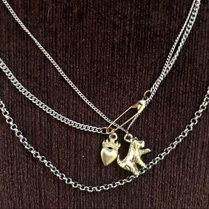 Layered necklace, three chains